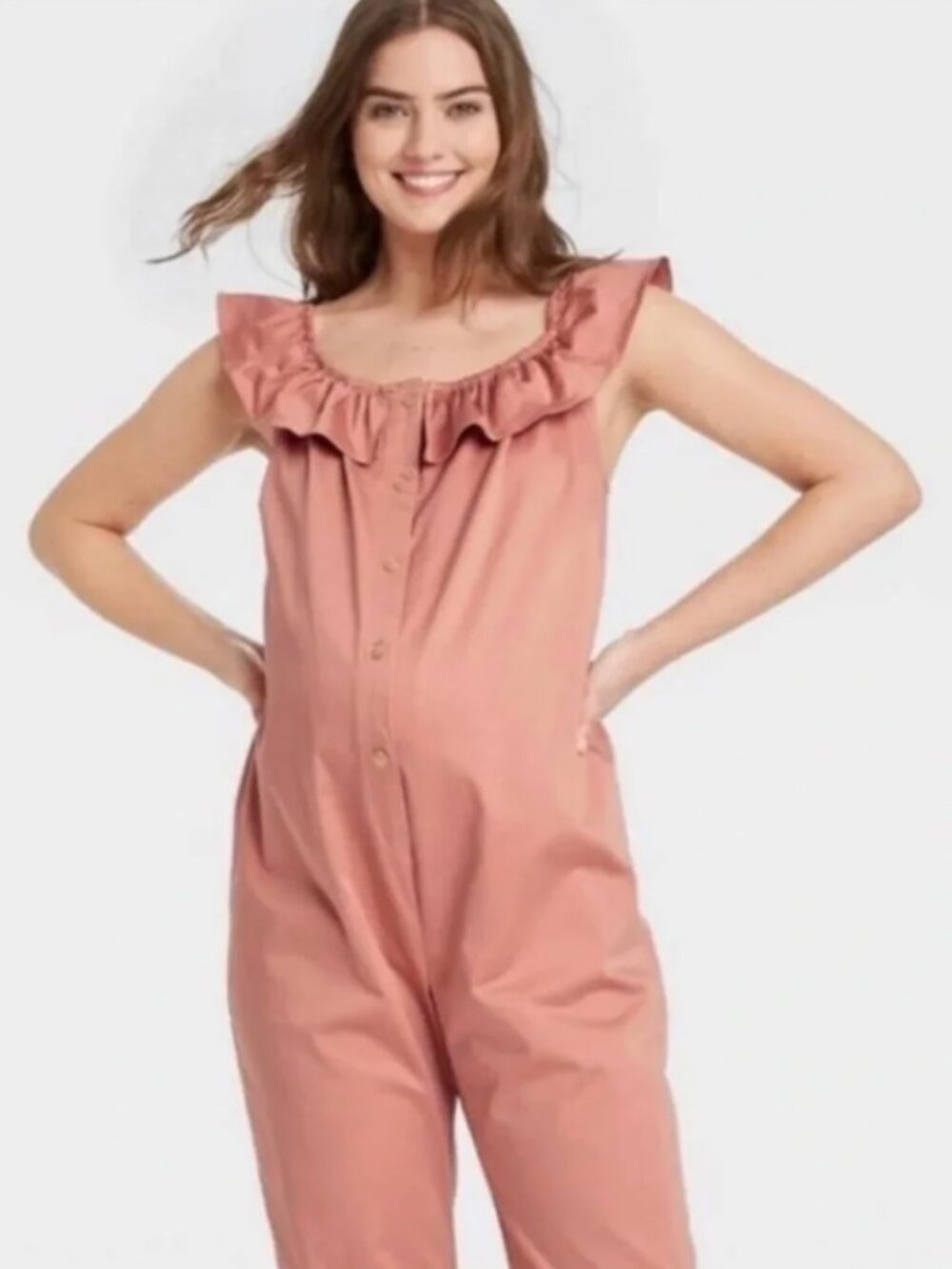 The Nines by Hatch Blush Pink Maternity Jumpsuit - Picture 2 of 6